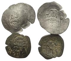 Byzantinische Münzen - Lots. Johannes II. Comnenus (1118 - 1143 n. Chr.) / Michael VIII. Palaeologus (1261 - 1282 n. Chr.). Lot (2 Stück): 1 Aspron Trachy (Silber) / Aspron Trachy (Billon); Thessaloni