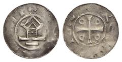 Medieval - Germany Goslar - Reichsmünzstätte. Otto III. (983 - 1003). Denar. Goslar. Otto-Adelheid-Pfennig. Vs: Kirchengebäude. ATEHLHT. Rs: Kreuz, in den Quadranten O / D / D / O. + DI GRA + REX. 17 