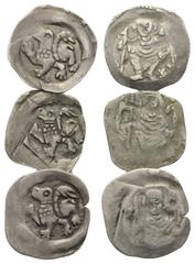 Medieval - Lots Mittelalter - Lots. Regensburg - Herzoglich. Otto II. (1231 - 1253). Lot (3 Stück, Silber): Pfennig, um 1230/40. Regensburg. Vs: Löwe mit Adlerkopf nach links. Wulstkreis, Sternchenran