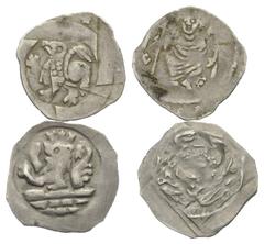 Medieval - Lots Mittelalter - Lots. Regensburg - Herzoglich. Otto II. (1231 - 1253) / Heinrich XIII. (1253 - 1290). Lot (2 Stück, Silber): Pfennig, um 1230/40 bzw. 1240/60. Regensburg. Vs: Löwe mit Ad