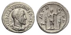 Roman Imperial Maximinus I. Thrax (235 - 238 n. Chr.). Denar (Silber). 235 n. Chr. Rom. Vs: IMP MAXIMINVS PIVS AVG. Büste mit Lorbeerkranz, Paludament und Panzer rechts. Rs: P M TR P P P. Maximinus mi