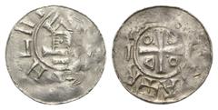 Medieval - Germany Goslar - Reichsmünzstätte. Otto III. (983 - 1003). Denar (Silber). Goslar. Otto-Adelheid-Pfennig. Vs: [ATE]AHLHT. Kirchengebäude. Rs: [+ DI GR]A + REX. Kreuz, in den Quadranten O / 