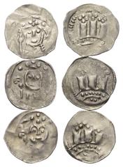 Medieval - Lots Mittelalter - Lots. Salzburg - Erzbistum. Eberhard I. (1147 - 1164) oder Konrad II. (1164 - 1168). Lot (3 Stück): Pfennig (Silber, Friesacher Schlag), Mitte 12. Jhdt., Friesach. Vs: Ge