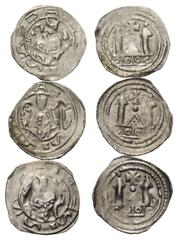 Medieval - Lots Mittelalter - Lots. Salzburg - Erzbistum. Adalbert II. von Böhmen (1168 - 1177 / 1183 - 1200). Lot (3 Stück): Pfennig (Silber, Friesacher Schlag) um 1170 - ca. 1200, Friesach. Vs: Bisc