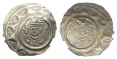 Medieval - Germany Augsburg - königliche Münzstätte. Friedrich I. (1152 - 1190). Pfennig (Silber). Augsburg (?). Vs: Gekrönte Büste in Dreiviertelansicht mit Lilienszepter in der Rechten und Fahne in 