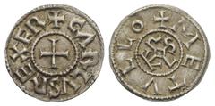 Medieval - Europe Karolinger. Karl der Große (768 - 814). Denar (Silber). Melle. Vs: + CARLVS REX FR zwischen Perlkreisen, innen Kreuz. Rs: + METVLO zwischen Perlkreisen, innen KAROLVS-Monogramm. 20 m