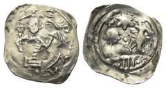 Medieval - Austria Andechs-Meranien. Heinrich IV. (1204 - 1228). Pfennig - Friesacher Schlag (Silber). Ca. 1220 - 1228. Gutenwert. Vs: Ritter mit Lilienszepter und Falke frontal. Rs: Zwei Brustbilder 
