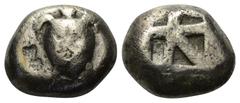Greek Inseln vor Attika. Aigina. Stater (Silber). Ca. 470 - 445 v. Chr. Vs: Seeschildkröte. Rs: Fünfgeteiltes Quadratum incusum. 19 mm. 11,67 g. HGC 6, 435. Kratzer, sehr schön.