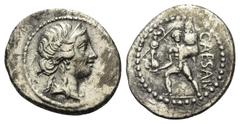 Roman Imperatorial C. Iulius Caesar. Denar (Silber). 47 - 46 v. Chr. Münzstätte in Nordafrika. Vs: Kopf der Venus mit Diadem rechts. Rs: CAESAR. Aeneas mit Palladium und seinem Vater Anchises auf der 