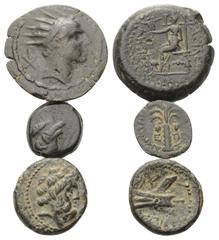 Lots - Ancient Coins Griechische Münzen - Lots. Seleukidisches Königreich / Phönikien. Antiochos IV. (175 - 164 v. Chr.) / Demetrios I. (162 - 150 v. Chr.) / Arados. Lot (3 Stück): 3 Bronzen, Samaria,