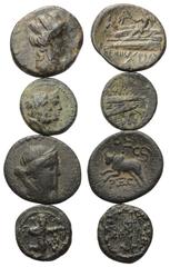 Lots - Ancient Coins Griechische Münzen - Lots. Phönikien. Arados / Sidon. Lot (4 Stück): 4 Bronzen, 4. - 1. Jhdt. v. Chr. Vs: Tychekopf rechts / Zeus- und Astartekopf rechts / Astartekopf rechts / Kö