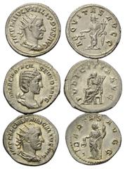 Lots - Ancient Coins Römische Münzen - Lots. Philippus I. Arabs (244 - 249 n. Chr.) / Otacilia Severa (Gemahlin des Philippus I.) / Trebonianus Gallus (251 - 253 n. Chr.) Lot (3 Stück): 3 Antoniniane 