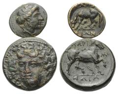 Lots - Ancient Coins Griechische Münzen - Lots. Thessalien. Larissa. Lot (2 Stück): 2 Bronzen; 4. - 2. Jhdt. v. Chr. Vs: Kopf der Larissa rechts bzw. en face. Rs: Pferd nach links grasend / Pferd nach