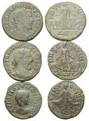 Lots - Ancient Coins Provinzialrömische Münzen - Lots. Viminacium (Moesia Superior). Philippus I. Arabs (244 - 249 n. Chr.) / Traianus Decius (249 - 251 n. Chr.) / Hostillianus (251 n. Chr.). Lot (3 S
