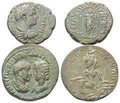 Lots - Ancient Coins Provinzialrömische Münzen - Lots. Singara (Mesopotamien) / Byblos (Phönikien). Gordianus III. (238 - 244 n. Chr.) und Tranquillina / Caracalla (197 - 217 n. Chr.). Lot (2 Stück): 