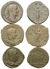 Lots - Ancient Coins Römische Münzen - Lots. Maximinus I. Thrax (235 - 238 n. Chr.) / Gordianus III. (238 - 244 n. Chr.) / Philippus I. Arabs (244 - 249 n. Chr.) Lot (3 Stück): 3 Sesterze. Rom. Vs: Bü