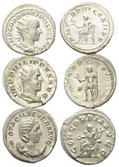 Lots - Ancient Coins Römische Münzen - Lots. Gordianus III. (238 - 244 n. Chr.) / Philippus I. Arabs (244 - 249 n. Chr.) / Otacilia Severa (Gemahlin des Philippus I.) Lot (3 Stück): 3 Antoniniane (Sil