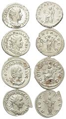 Lots - Ancient Coins Römische Münzen - Lots. Gordianus III. (238 - 244 n. Chr.) / Philippus I. Arabs (244 - 249 n. Chr.) / Otacilia Severa (Gemahlin des Philippus I.) / Trebonianus Gallus (251 - 253 n
