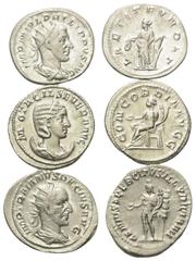 Lots - Ancient Coins Römische Münzen - Lots. Philippus I. Arabs (244 - 249 n. Chr.) / Otacilia Severa (Gemahlin des Philippus I.) / Traianus Decius (249 - 251 n. Chr.) Lot (3 Stück): 3 Antoniniane (Si