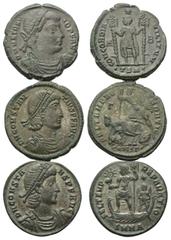 Lots - Ancient Coins Römische Münzen - Lots. Vetranio (350 n. Chr.) / Constantius II. (337 - 361 n. Chr.) / Constans (337 - 350 n. Chr.) Lot (3 Stück): 3 Maiorinen. Thessalonica / Siscia. Vs: Büste re