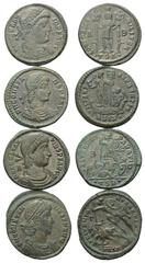 Lots - Ancient Coins Römische Münzen - Lots. Vetranio (350 n. Chr.) / Constantius II. (337 - 361 n. Chr.) / Constans (337 - 350 n. Chr.) Lot (4 Stück): 4 Maiorinen. Thessalonica / Siscia / Constantino
