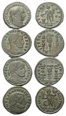 Roman Coins - Lots Römische Münzen - Lots. Maximinus II. Daia (310 - 313 n. Chr.) / Constantinus I. der Große (307 - 337 n. Chr.) / Licinius I. (308 - 324 n. Chr.). Lot (4 Stück): 4 Folles. Cyzicus / 