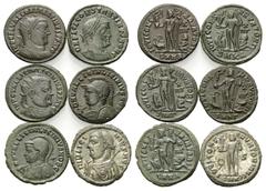Roman Coins - Lots Römische Münzen - Lots. Constantinus I. der Große (307 - 337 n. Chr.) / Licinius I. (308 - 324 n. Chr.) / Licinius II. (Caesar 317 - 324 n. Chr.). Lot (6 Stück): 6 Folles. Cyzicus /