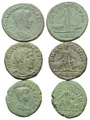 Roman Provincial Coins - Lots Provinzialrömische Münzen - Lots. Viminacium (Moesia Superior). Gordianus III. (238 - 244 n. Chr.) / Philippus I. Arabs (244 - 249 n. Chr.) / Hostilianus (251 n. Chr.) al