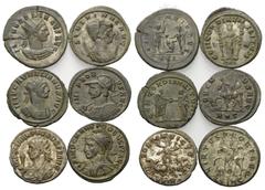 Roman Coins - Lots Römische Münzen - Lots. Aurelianus (270 - 275 n. Chr.) / Severina (Gemahlin des Aurelianus) / Probus (276 - 282 n. Chr.). Lot (6 Stück): 6 Antoniniane. Siscia / Cyzicus / Rom. Vs: B