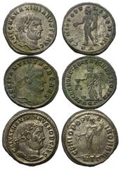 Roman Coins - Lots Römische Münzen - Lots. Diocletianus (284 - 305 n. Chr.) / Constantius I. Chlorus (305 - 306 n. Chr.) als Caesar / Galerius Maximianus (305 - 311 n. Chr.) als Caesar. Lot (3 Stück):