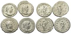 Roman Coins - Lots Römische Münzen - Lots. Elagabalus (218 - 222 n. Chr.) / Gordianus III. (238 - 244 n. Chr.) / Philippus I. Arabs (244 - 249 n. Chr.) / Trebonianus Gallus (251 - 253 n. Chr.). Lot (4