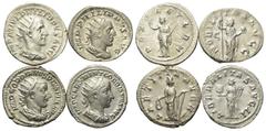 Roman Coins - Lots Römische Münzen - Lots. Gordianus III. (238 - 244 n. Chr.) / Philippus I. Arabs (244 - 249 n. Chr.). Lot (4 Stück): 4 Antoniniane (Silber). Rom. Vs: Büste rechts. Rs: Laetitia nach 