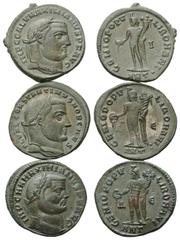 Roman Coins - Lots Römische Münzen - Lots. Maximianus Herculius (285 - 310 n. Chr.) / Constantius I. Chlorus (305 - 306 n. Chr.) als Caesar / Galerius Maximianus (305 - 311 n. Chr.). Lot (3 Stück): 3 
