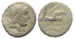 Roman Republican Q. Antonius Balbus. Denar (Silber). 83 - 82 v. Chr. Rom. Vs: Kopf des Jupiter mit Lorbeerkranz rechts, dahinter S C, davor Kontrollzeichen. Rs: Q ANTO BALB / P R. Victoria mit Kranz u