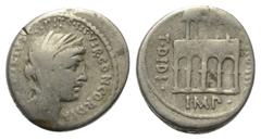 Roman Republican P. Fonteius Capito. Denar (Silber). 55 v. Chr. Rom. Vs: P FONTEIVS CAPITO III VIR CONCORDIA. Verschleierter Kopf der Concordia mit Diadem rechts. Rs: T DIDI IMP VIL PVB. Frontalansich