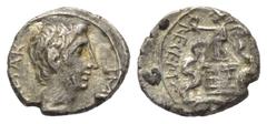Roman Imperial Augustus (31 v. - 14 n. Chr.). Quinar (Silber). 29 - 28 v. Chr. Ephesus (?). Vs: CAESAR IMP [VII]. Kopf des Augustus rechts. Rs: ASIA RECEPTA. Victoria mit Kranz und Palmzweig auf Cista
