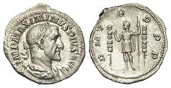 Römische Kaiserzeit Maximinus I. Thrax (235 - 238 n. Chr.). Denar (Silber). 235 n. Chr. Rom. Vs: IMP MAXIMINVS PIVS AVG. Büste mit Lorbeerkranz, Paludament und Panzer rechts. Rs: P M TR P P P. Maximin