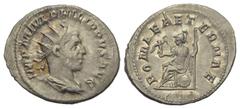 Philippus I. Arabs (244 - 249 n. Chr.). Antoninian (Silber). 245 - 247 n. Chr. Rom. Vs: IMP M IVL PHILIPPVS AVG. Büste mit Strahlenkrone, Paludament und Panzer rechts. Rs: ROMAE AETERNAE. Roma mit Vic