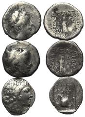 Greek Coins - Lots Griechische Münzen - Lots. Lykischer Bund (Lykien) / Ariobarzanes III. (Königreich Kappadokien). Lot (3 Stück, Silber): Drachme (2x), Hemidrachme (1x); 2. - 1. Jhdt. v. Chr. Sehr sc