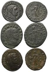 Roman Coins - Lots Römische Münzen - Lots. Römische Kaiserzeit. Maximinus II. Daia (310 - 313 n. Chr.). Lot (3 Stück): Folles. Sehr schön. Verkauft wie besehen, keine Rückgabe / Sold as viewed, no ret