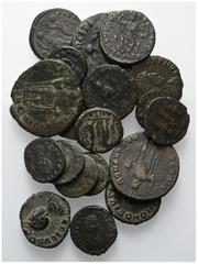 Roman Coins - Lots Römische Münzen - Lots. Römische Kaiserzeit. Theodosius I. (379 - 395 n. Chr.) und Familie. Lot (20 Stück): u. a. Maiorina, Follis. Schön - sehr schön. Verkauft wie besehen, keine R