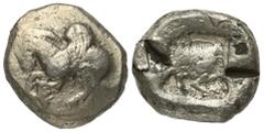 Greek Coins Dynasten von Lykien. Unbestimmte Dynasten. Stater (Silber). Um 480 v. Chr. Vs: Pegasos nach links fliegend. Rs: Vorderteil eines Stieres links in vertieftem Quadrat. 20 mm. 8,89 g. Müseler