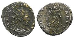 Roman Imperial Coinage Claudius II. Gothicus (268 - 270 n. Chr.). Antoninian (Billon). 268 - 270 n. Chr. Siscia. Vs: IMP CLAVDIVS P F AVG. Büste mit Strahlenkrone, Paludament und Panzer rechts. Rs: VI