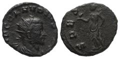 Roman Imperial Coinage Claudius II. Gothicus (268 - 270 n. Chr.). Antoninian (Billon). 268 - 270 n. Chr. Rom. Vs: IMP C CLAVDIVS AVG. Büste mit Strahlenkrone und Panzer rechts. Rs: SPES PVBLICA. Spes 
