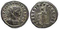 Roman Imperial Coinage Tacitus (275 - 276 n. Chr.). Antoninian (Billon). 275 - 276 n. Chr. Tacitus. Vs: IMP C M CL TACITVS AVG. Büste mit Strahlenkrone und Panzer rechts. Rs: FELICITAS SAECVLI. Felici