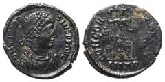 Roman Imperial Coinage Theodosius I. (379 - 395 n. Chr.). Centenionalis. 378 - 383 n. Chr. Antiochia. Vs: D N THEODO - SIVS P F AVG. Büste mit Rosetten- und Perldiadem, Paludament und Panzer rechts. R