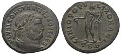 Roman Imperial Coinage Constantius I. Chlorus (305 - 306 n. Chr.). Follis. 298 - 299 n. Chr. Thessalonica. Vs: FL VAL CONSTANTIVS NOB CAES. Kopf mit Lorbeerkranz rechts. Rs: GENIO POPVLI ROMANI / TSB.
