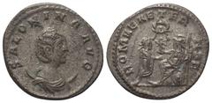 Roman Imperial Coinage Salonina (gest. 268 n. Chr). Antoninian. 257 - 260 n. Chr. Antiochia. Vs: SALONINA AVG. Drapierte Büste mit Diadem auf Mondsichel rechts. Rs: ROMAE AETERNAE. Roma mit Lanze und 