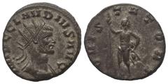 Roman Imperial Coinage Claudius II. Gothicus (268 - 270 n. Chr.). Antoninian (Billon). 268 - 270 n. Chr. Rom. Vs: IMP C CLAVDIVS AVG. Drapierte Büste mit Strahlenkrone rechts. Rs: IOVI STATORI. Jupite