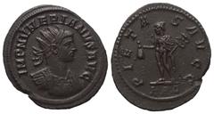 Roman Imperial Coinage Numerianus (283 - 284 n. Chr.). Antoninian. 283 - 284 n. Chr. Rom. Vs: IMP NVMERIANVS AVG. Büster mit Strahlenkrone und Panzer rechts. Rs: PIETAS AVGG / KA Delta. Merkur mit Gel